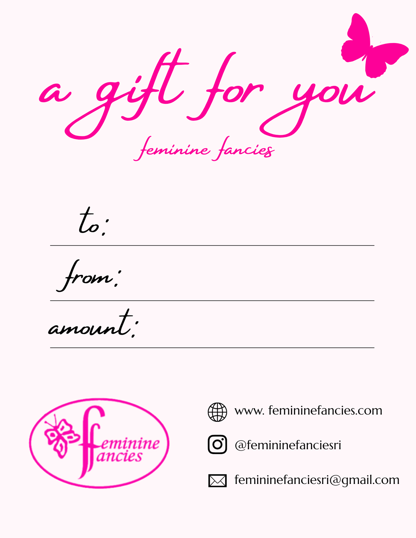 Feminine Fancies "Any Occasion" Gift Card