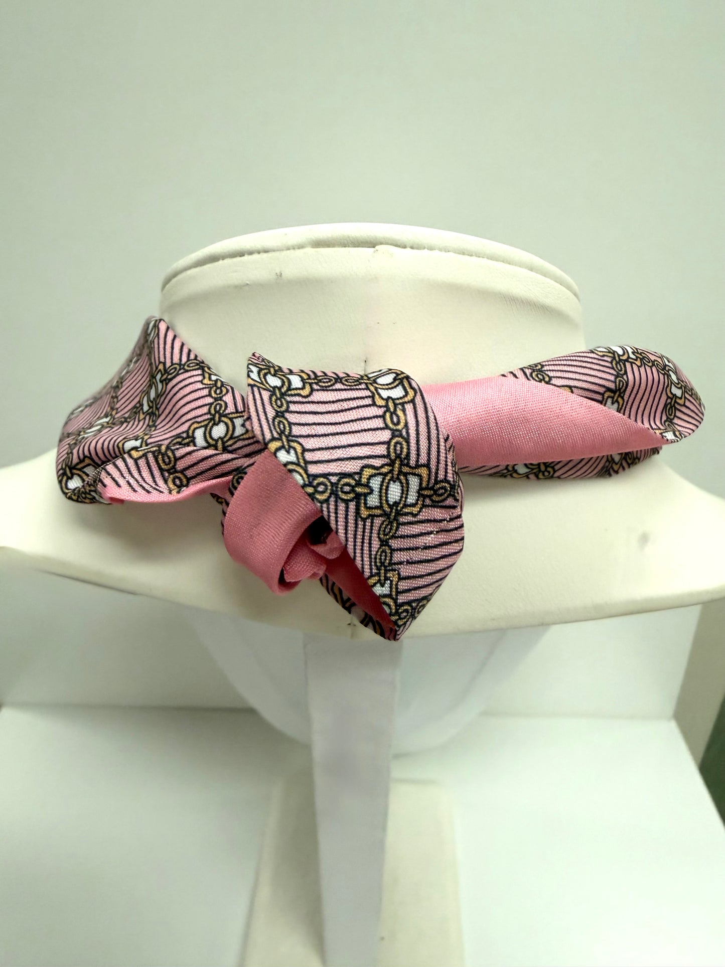 Pink Seaside Scarf Pendant Necklace