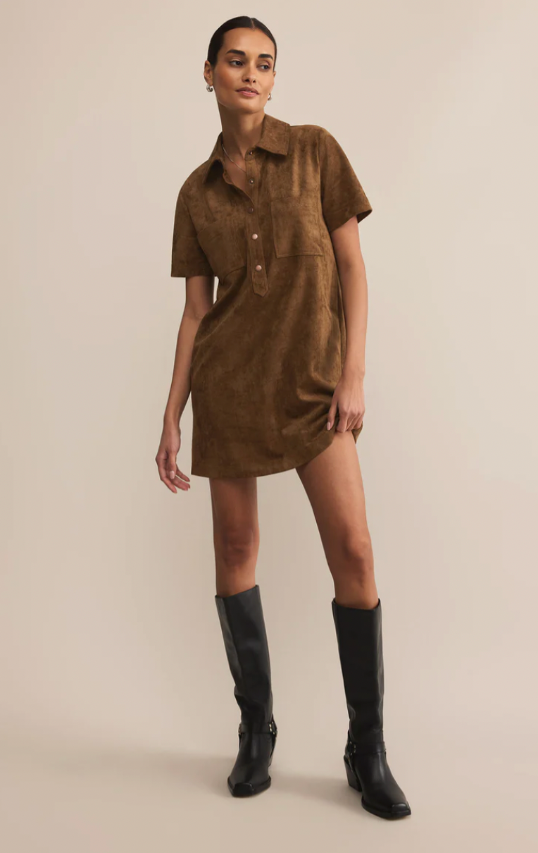 Kellie Faux Suede Mini Dress
