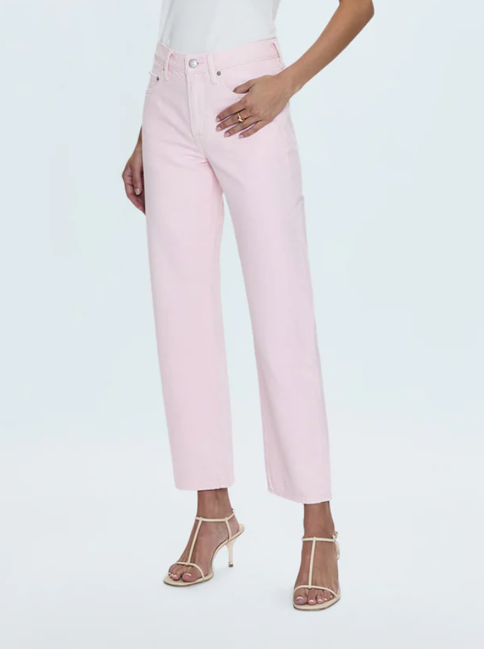 Lexi Mid Rise Bowed Straight Jean