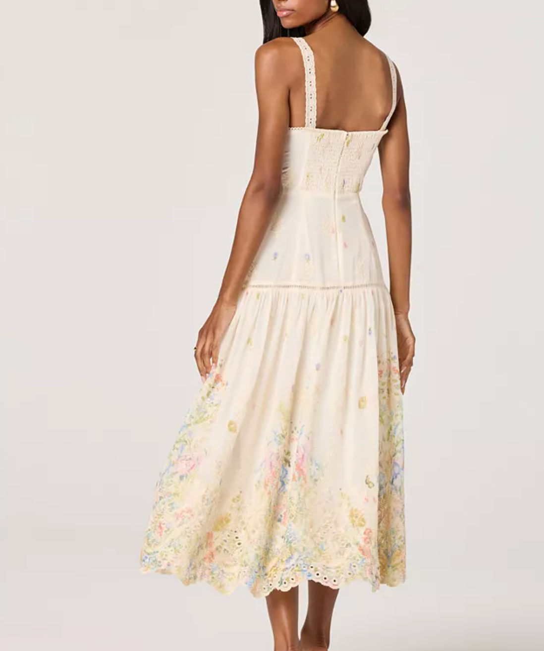 Pellagia Sweetheart Neck Midi Dress