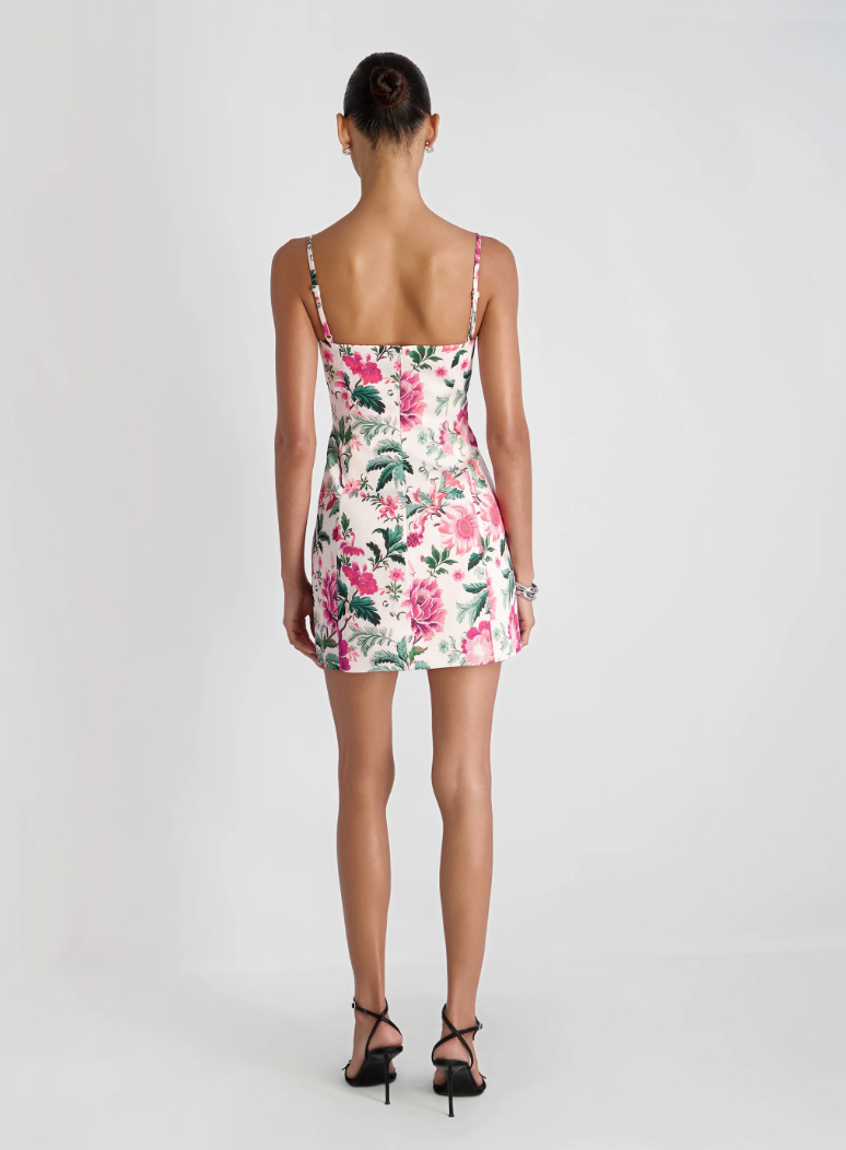 York Satin Christa Fleur Mini Dress