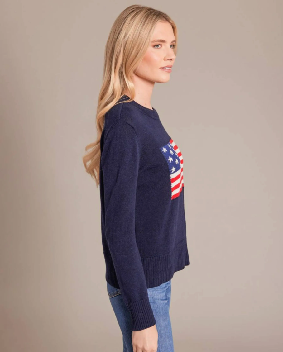 Cotton Cashmere Vintage Flag Intarsia
