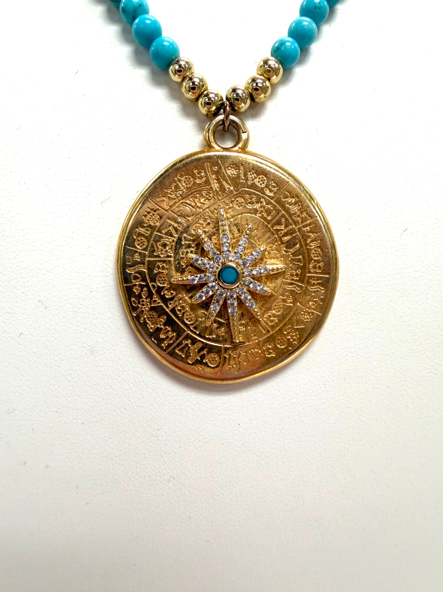 Turquoise Soleil Medallion Necklace