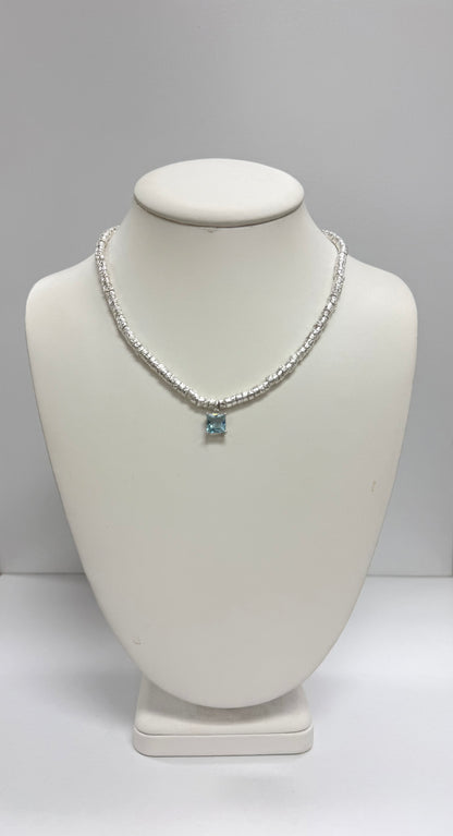Silver Shores Crystal Pendant Necklace
