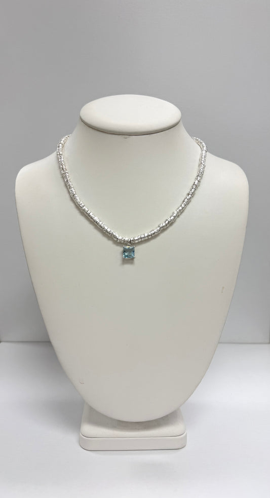 Silver Shores Crystal Pendant Necklace