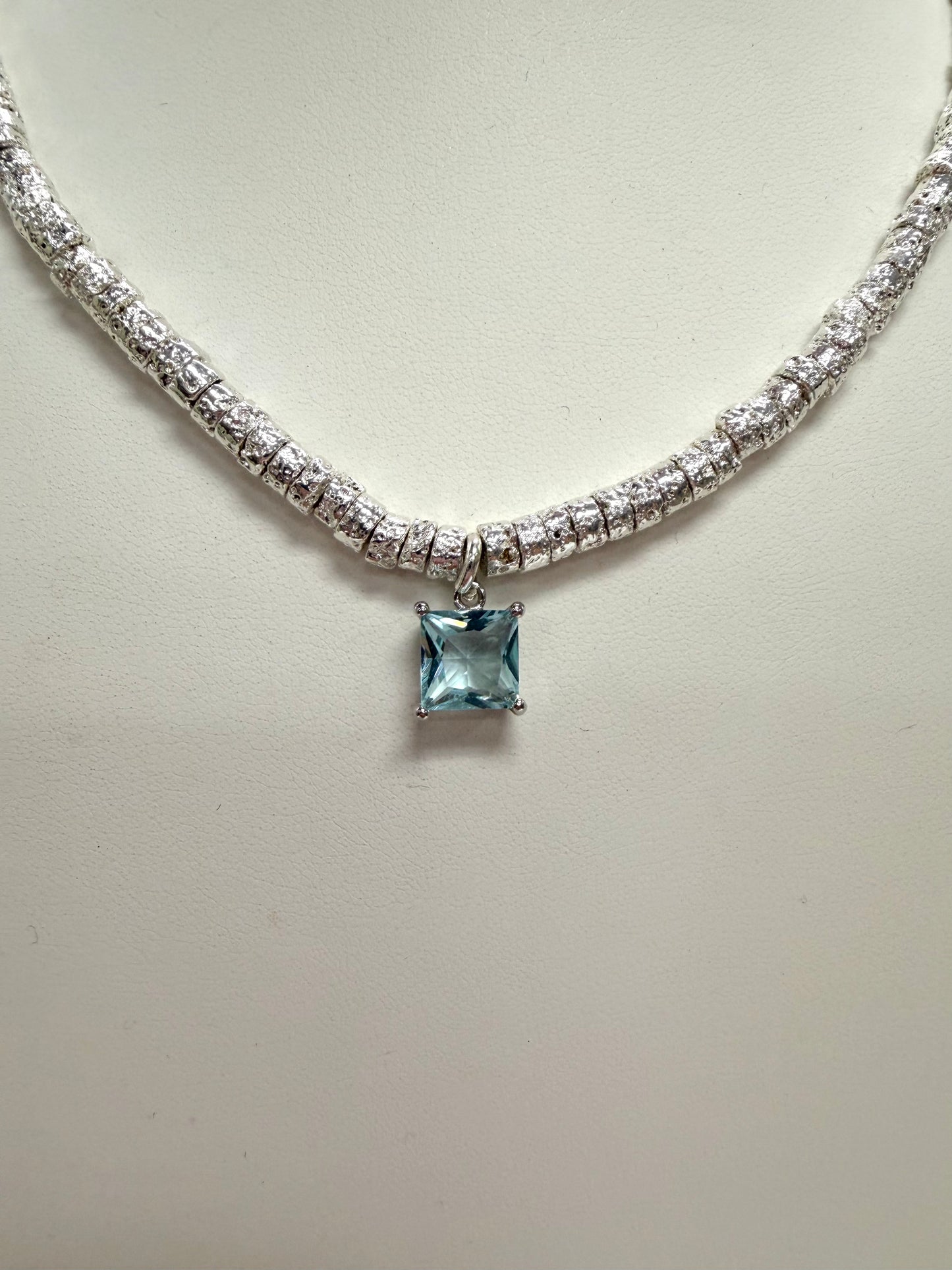 Silver Shores Crystal Pendant Necklace