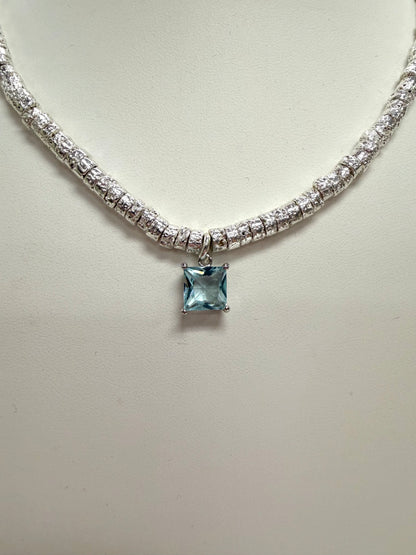 Silver Shores Crystal Pendant Necklace