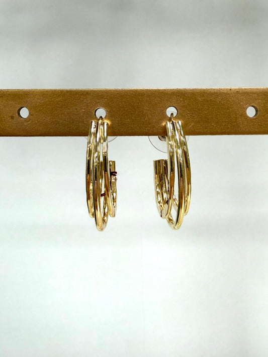 Golden Trio Hoop Earrings