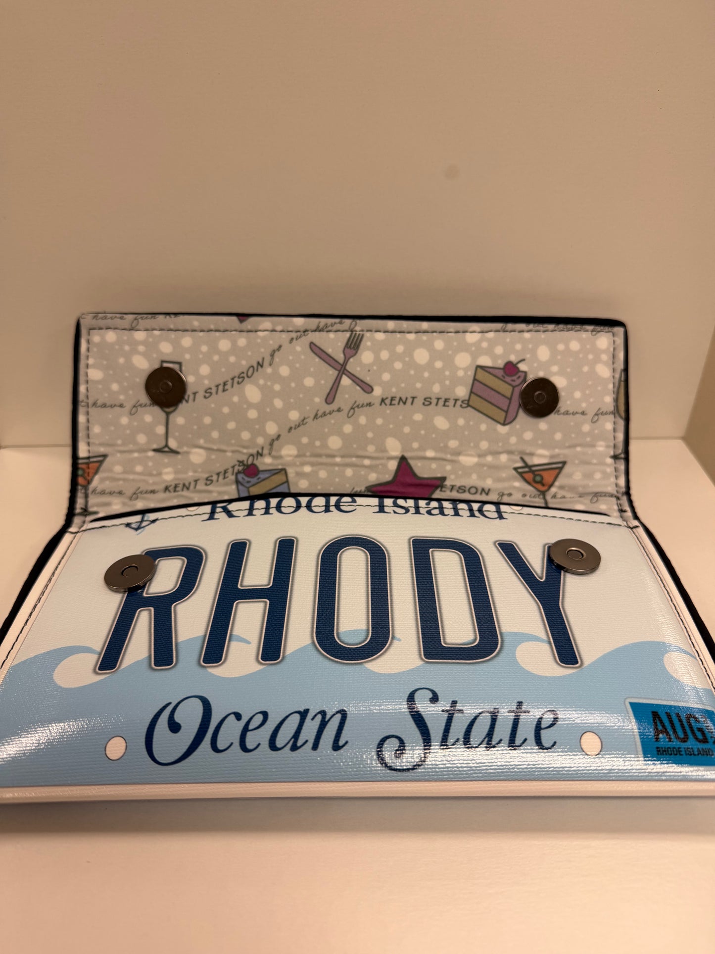 Kent Stetson RHODY License Plate Clutch