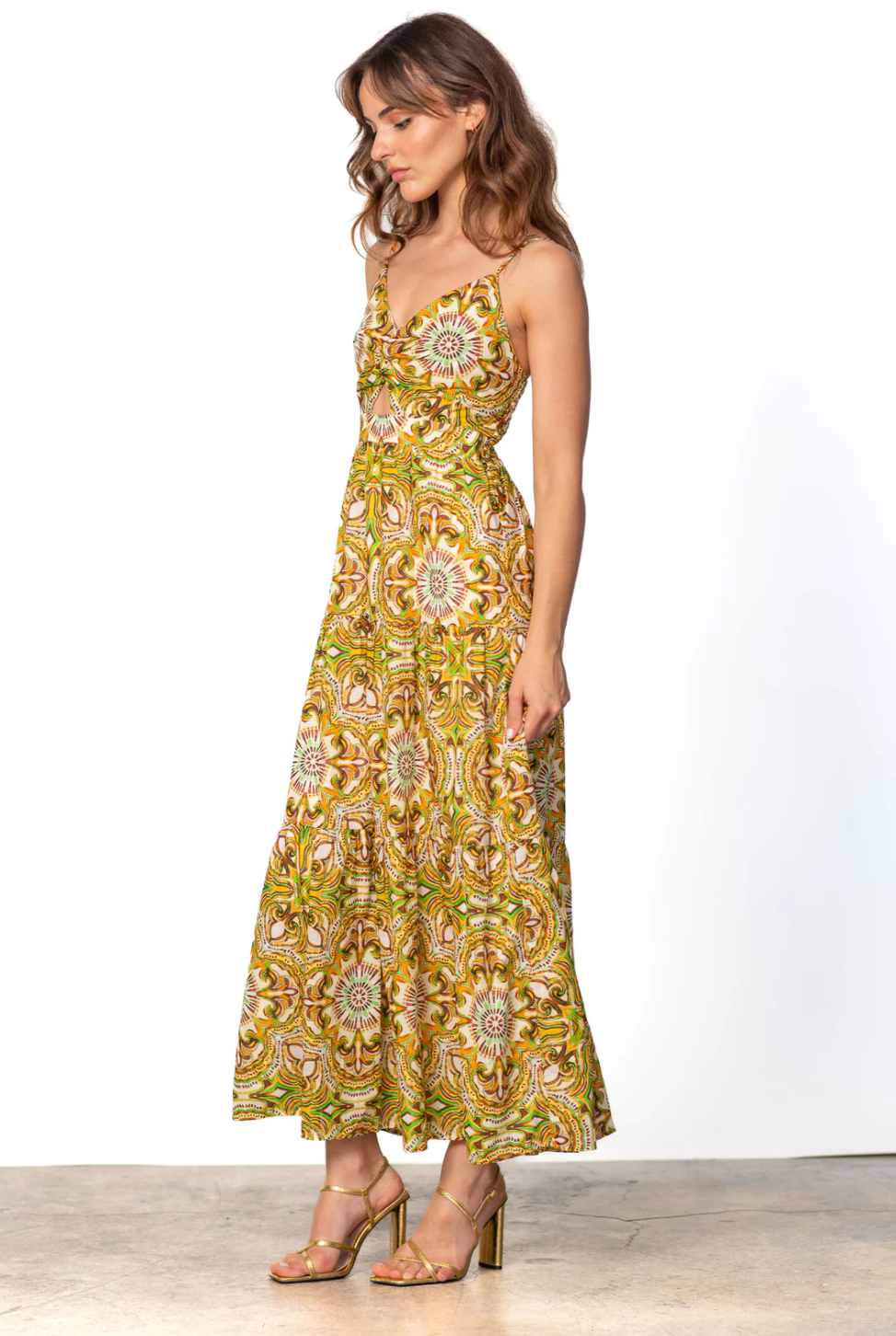 Aurora Dress - Lime Green Multi