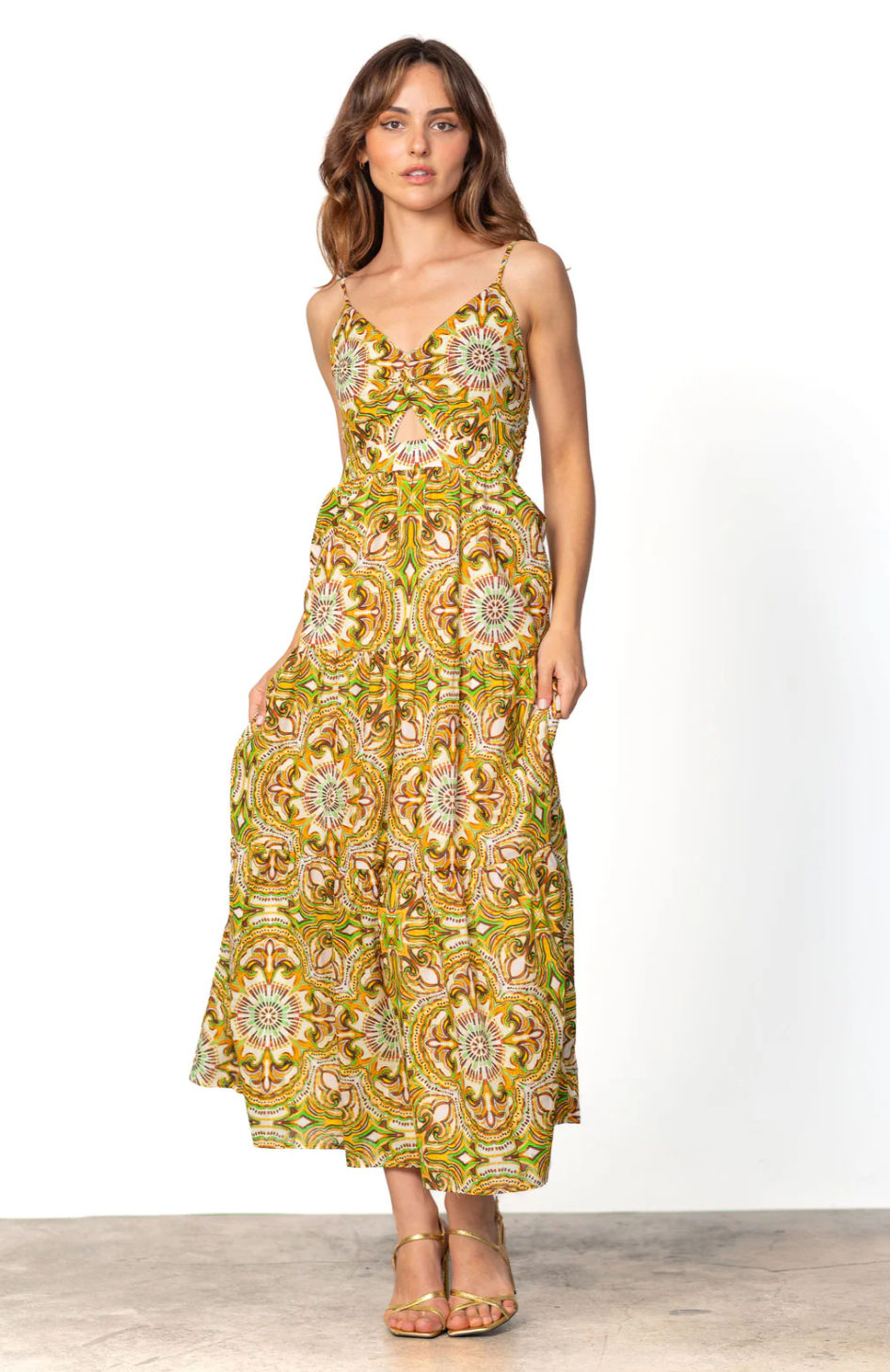 Aurora Dress - Lime Green Multi