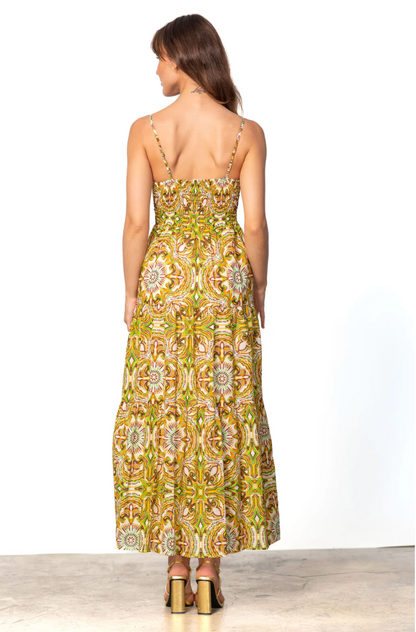 Aurora Dress - Lime Green Multi