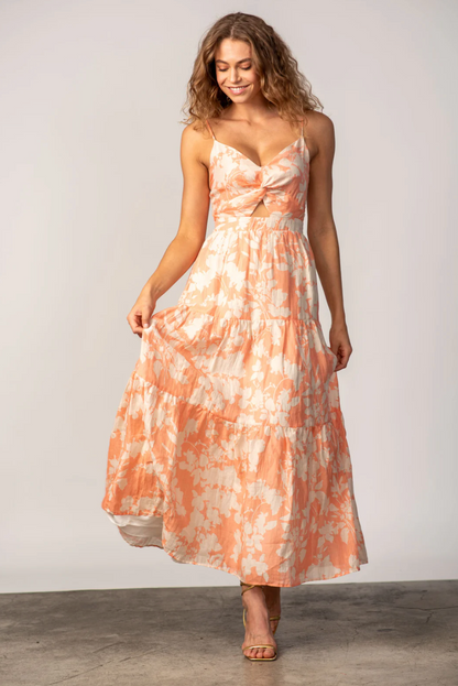 Aurora Dress - Peach/Ivory