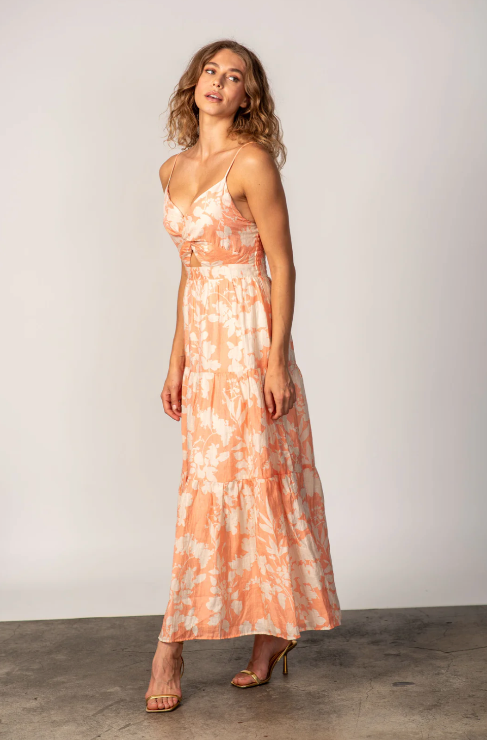 Aurora Dress - Peach/Ivory