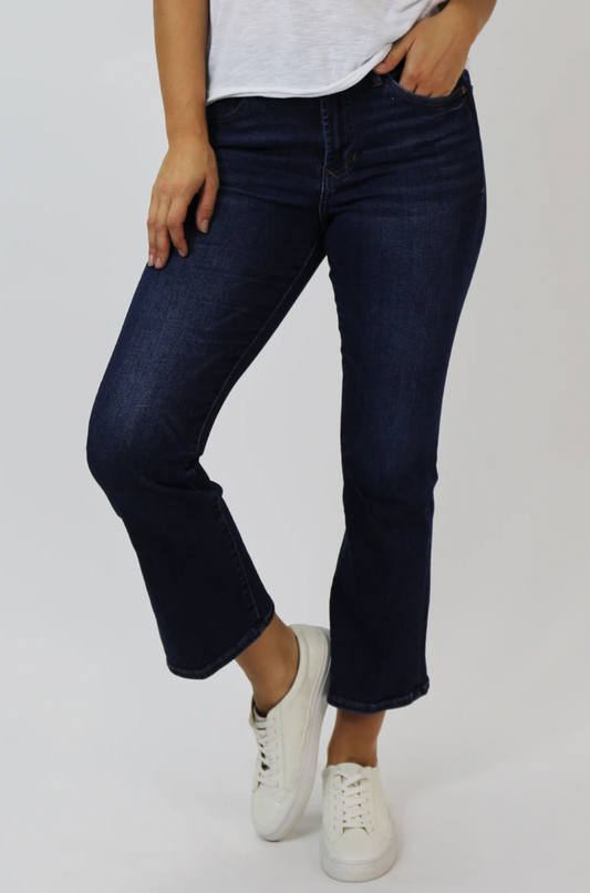 Jeanne Super High Rise Cropped Flare Jeans