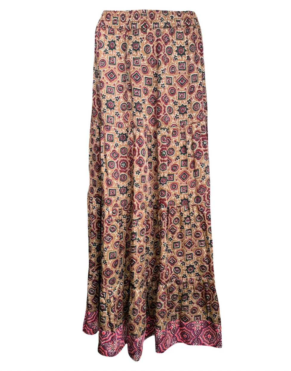 Breakers Maxi Skirt - Graphic Cafe Brown