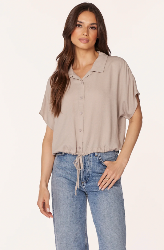 Tie Hem Blouse - Tan