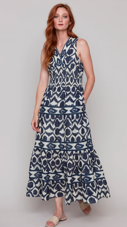 Geo Batik Sleeveless Maxi Dress