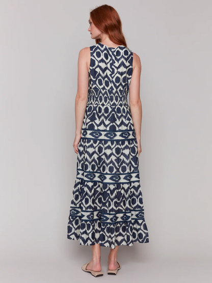 Geo Batik Sleeveless Maxi Dress