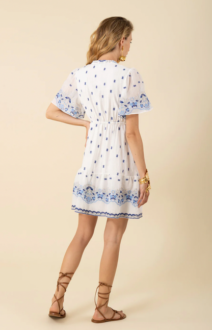 Milan Embroidered Organza Dress