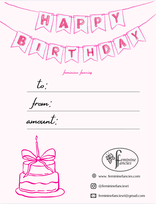 Feminine Fancies "Happy Birthday" Gift Card