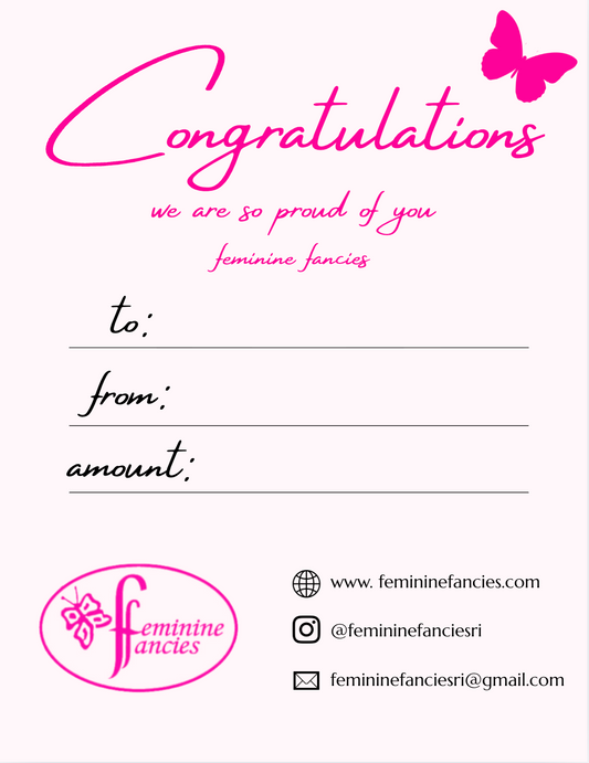 Feminine Fancies "Congratulations" Gift Card
