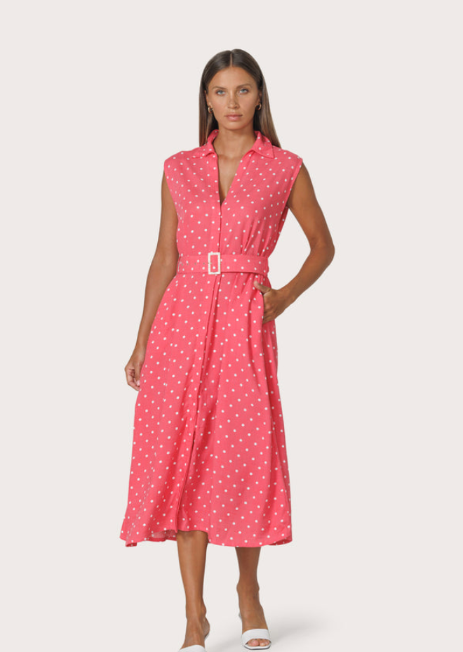 Chloe Belted Linen Shirt Dress