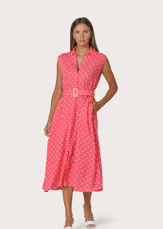 Chloe Belted Linen Shirt Dress