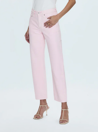 Lexi Mid Rise Bowed Straight Jean