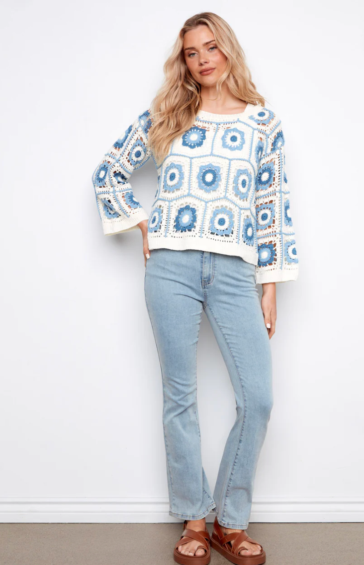 Floral Crochet Sweater
