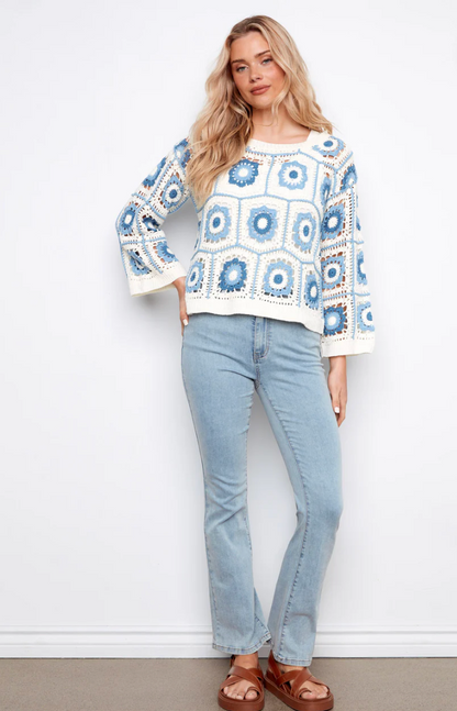 Floral Crochet Sweater
