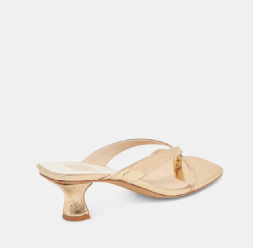 Brevel Heels Gold Distressed Leather