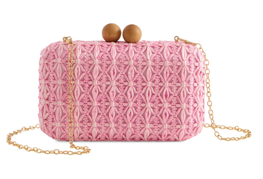 Pink Textured Clutch