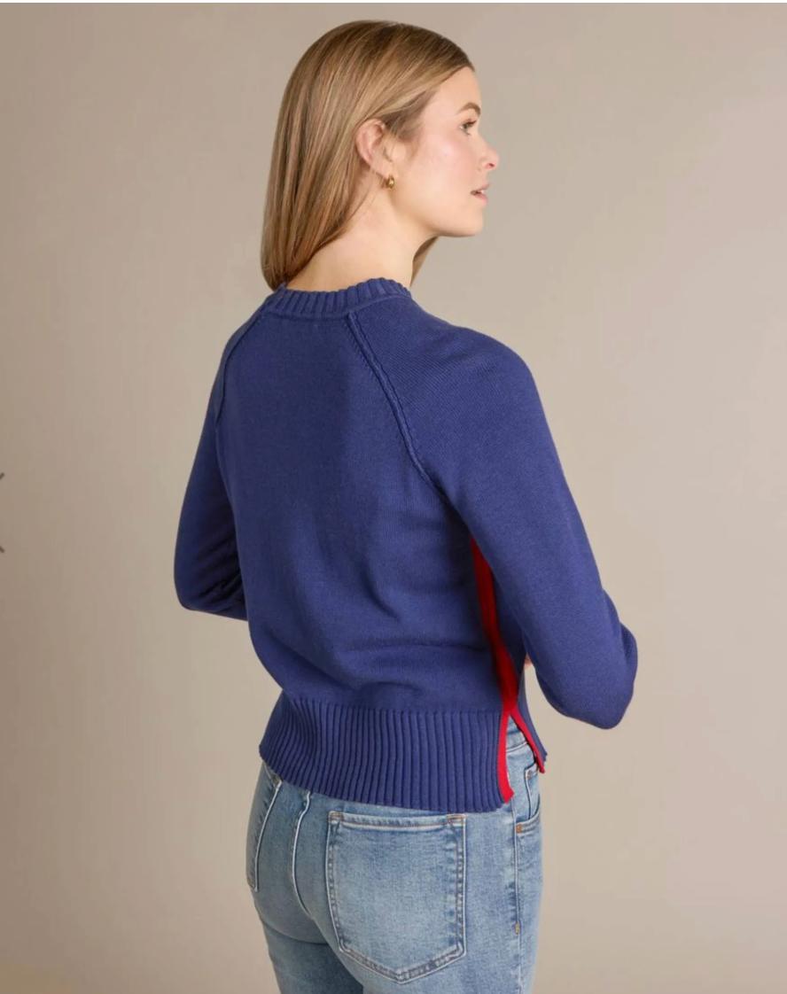 Cotton Cashmere 1776 Flag Intarsia Crew