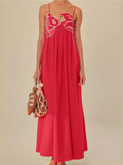 Coral Reef Escape Maxi Dress
