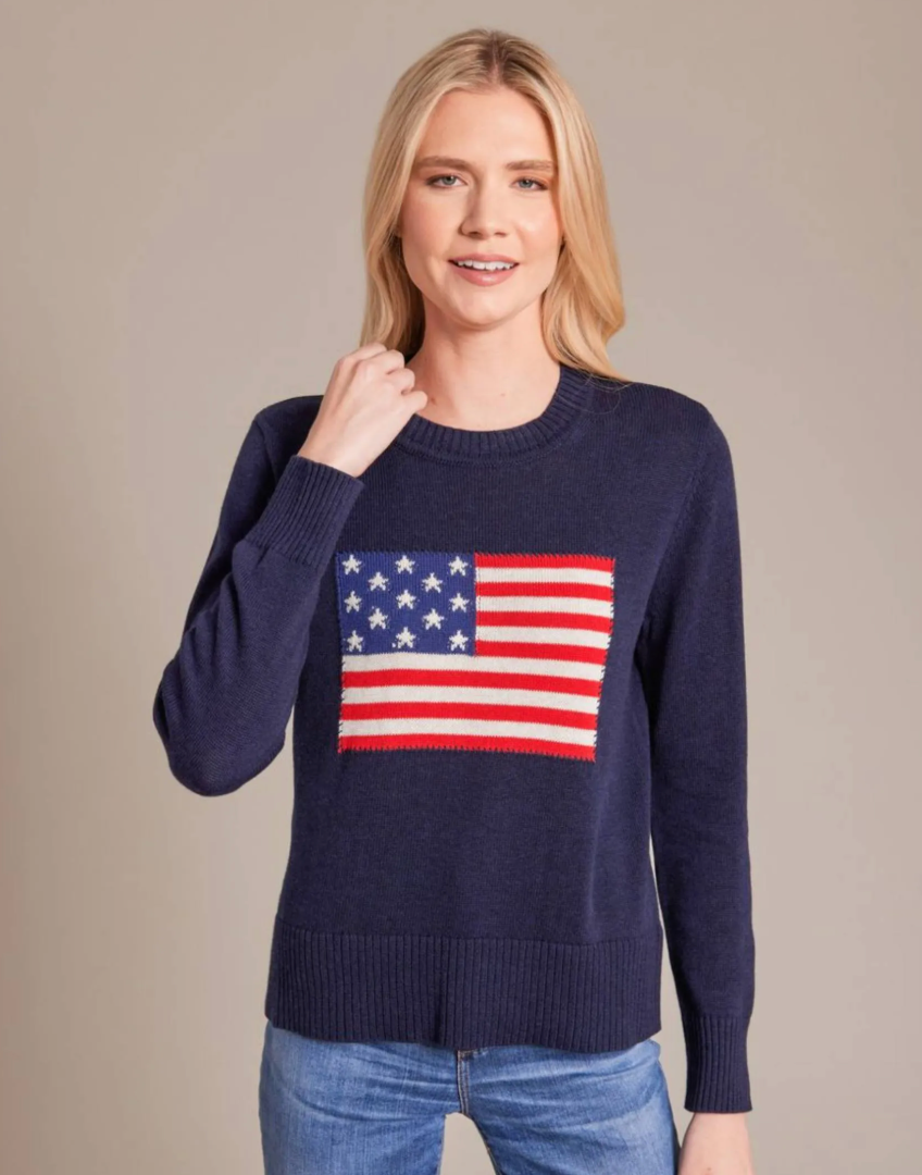 Cotton Cashmere Vintage Flag Intarsia