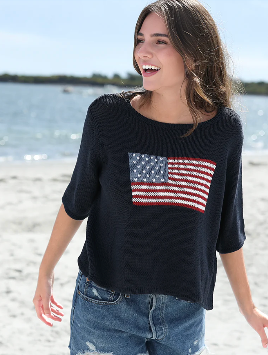 FLAG HALF SLEEVE TOP COTTON
