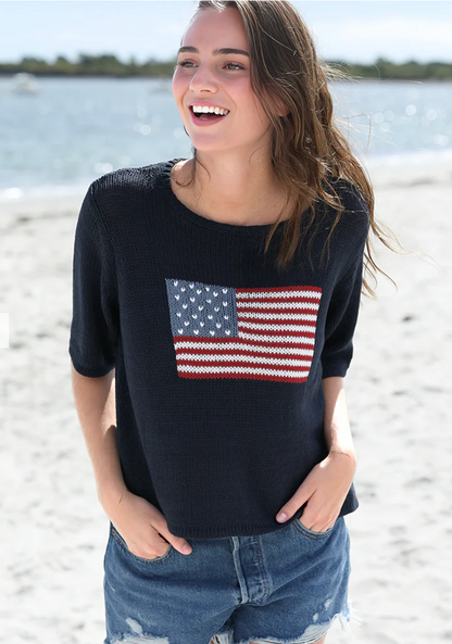 FLAG HALF SLEEVE TOP COTTON