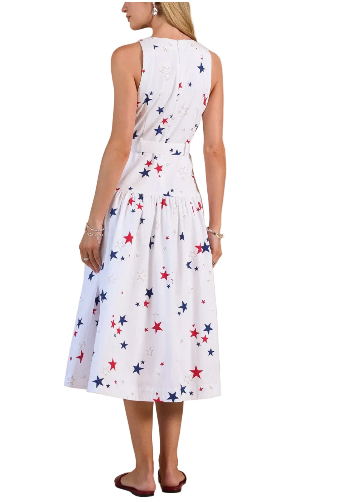 Cassie Star Printed Midi Dress in Multi Regular price