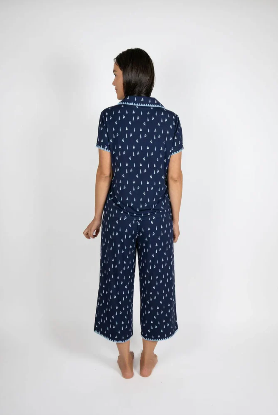Cute Stitching Crop Pant PJ Set