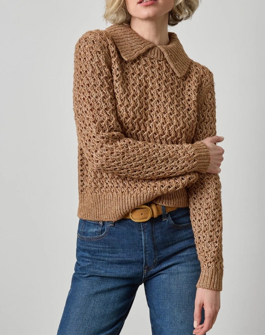 Textured Polo Sweater