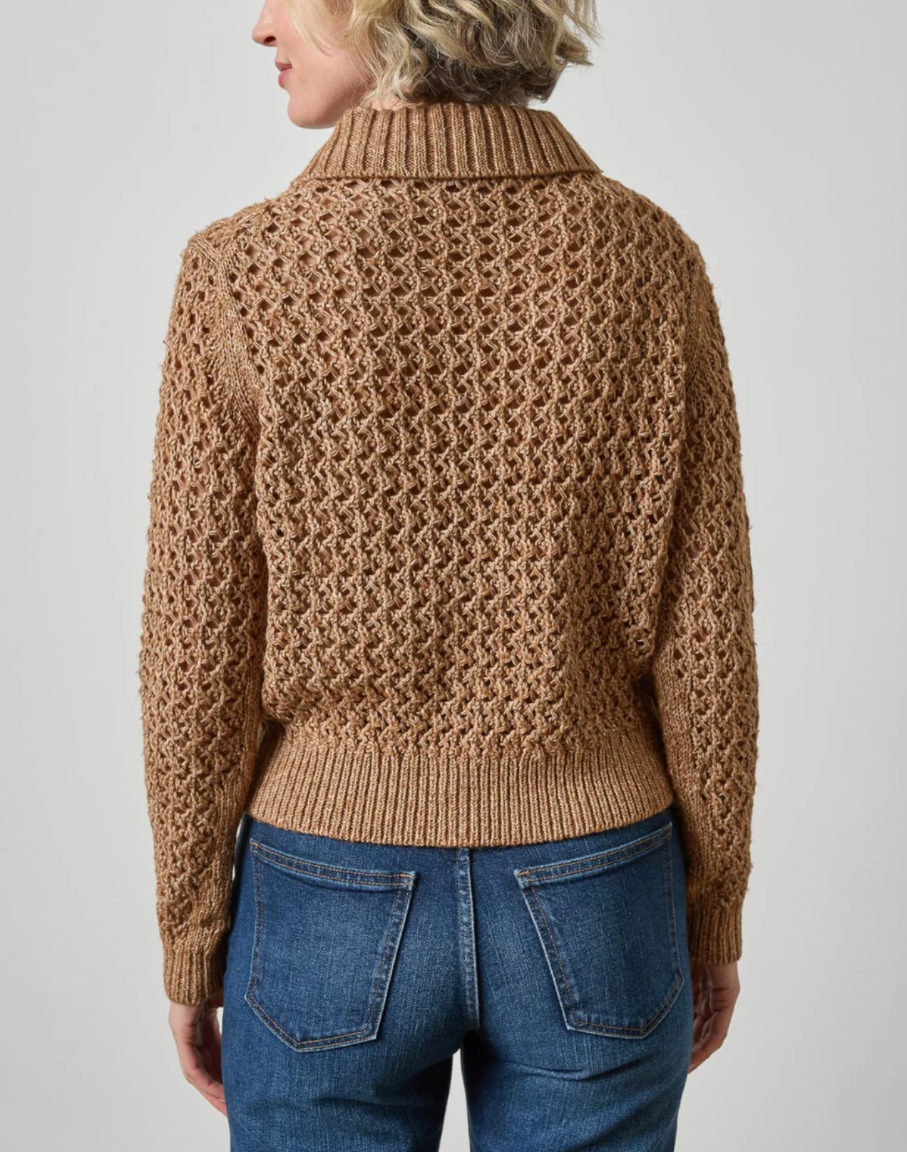 Textured Polo Sweater