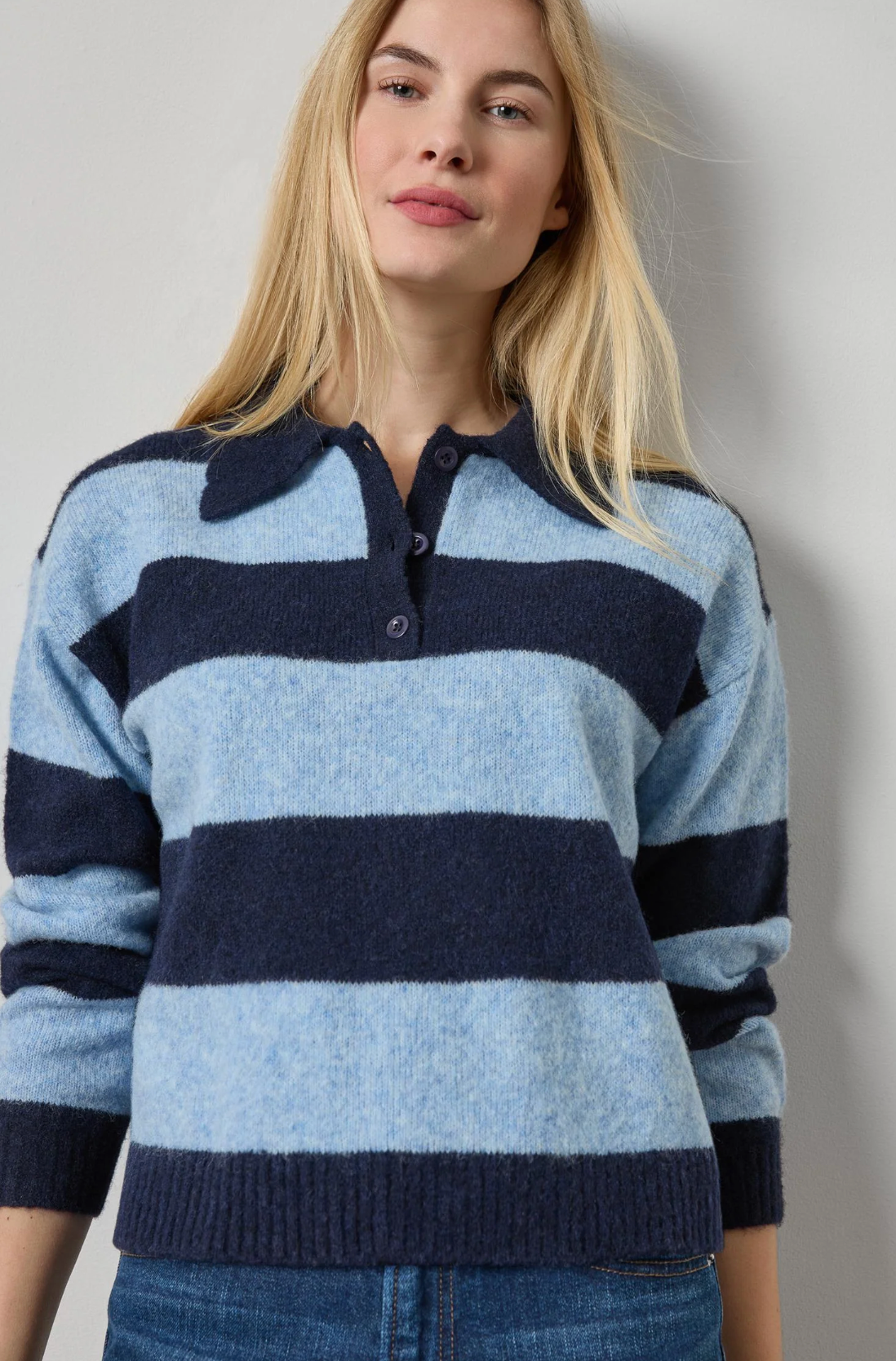 Striped Polo Sweater