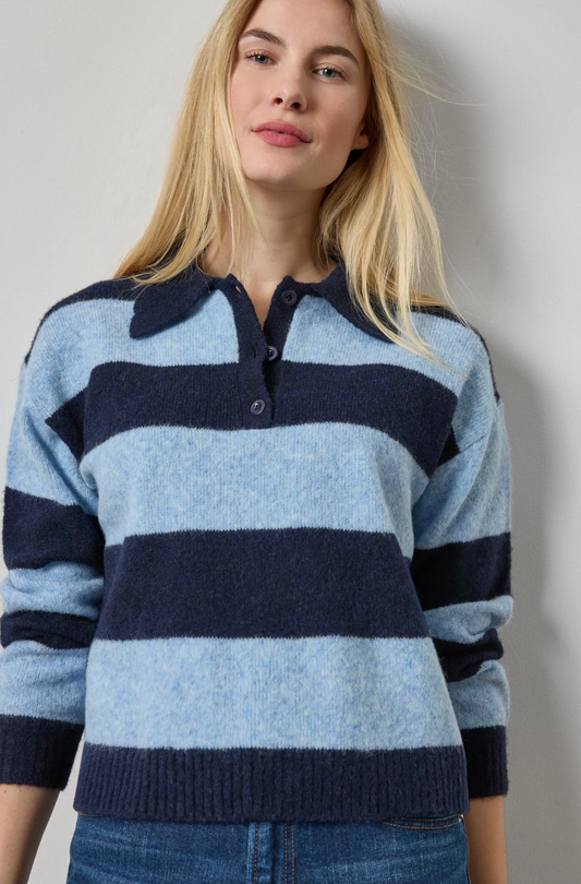 Striped Polo Sweater