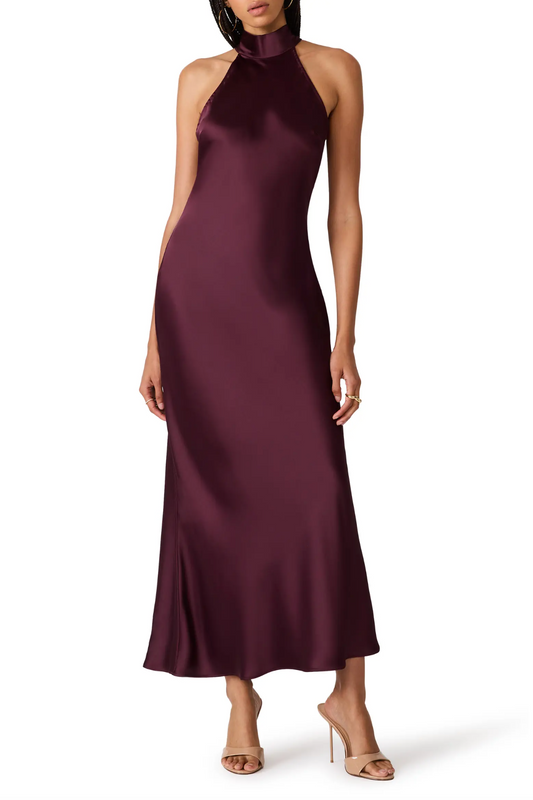 Lara Satin Bias Cut Maxi Dress