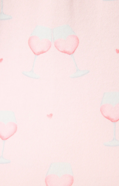 Happy Hour Wine Glass Print 3-Piece PJ Set