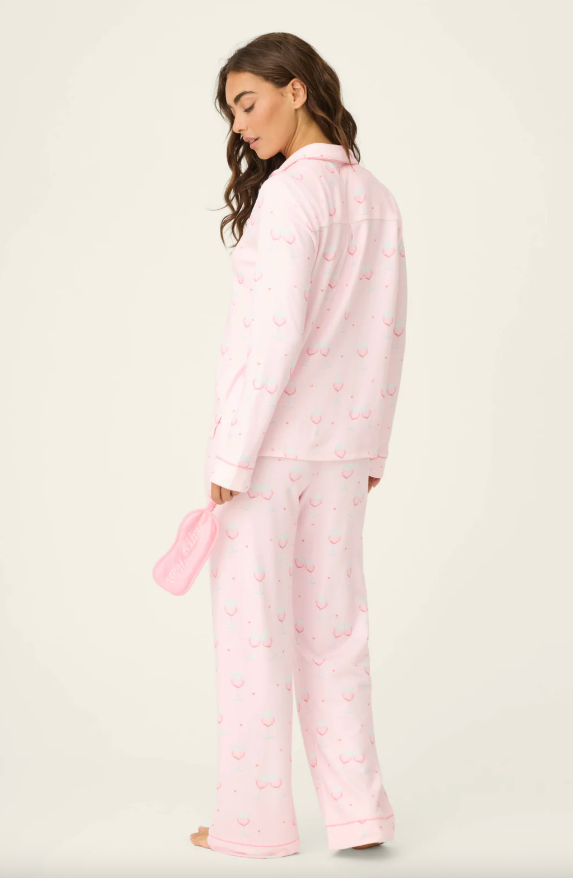 Happy Hour Wine Glass Print 3-Piece PJ Set